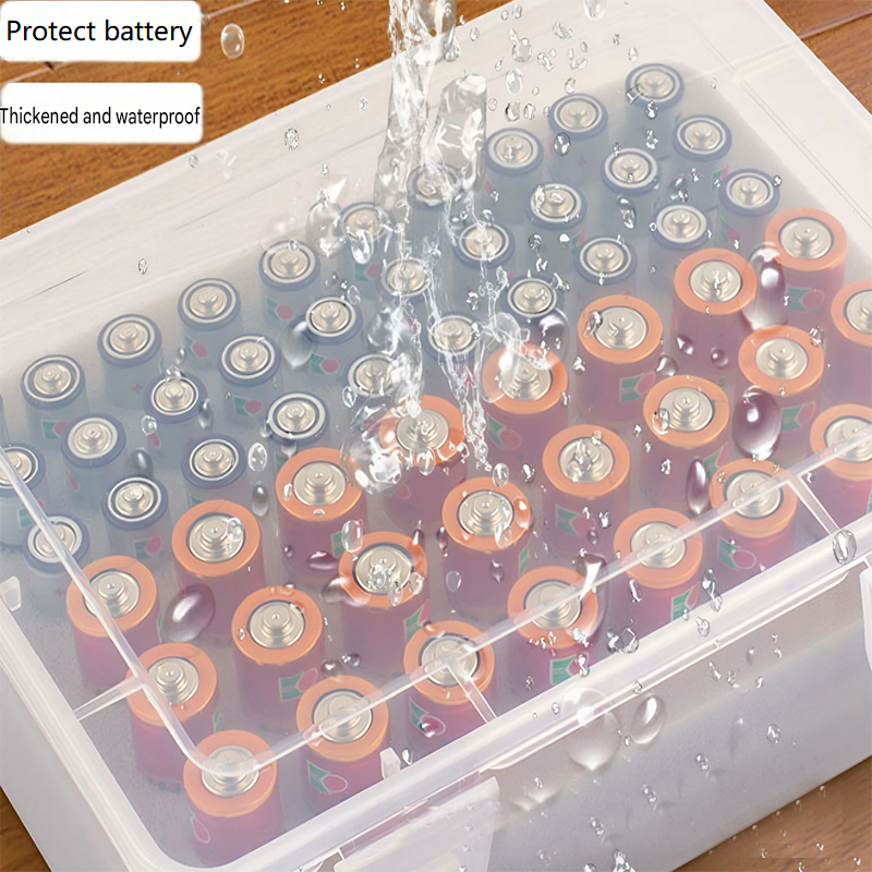 Grey AA/AAA Battery Storage Case 24 AA + 30 AAA Capacity Durable PP Organizer view 2