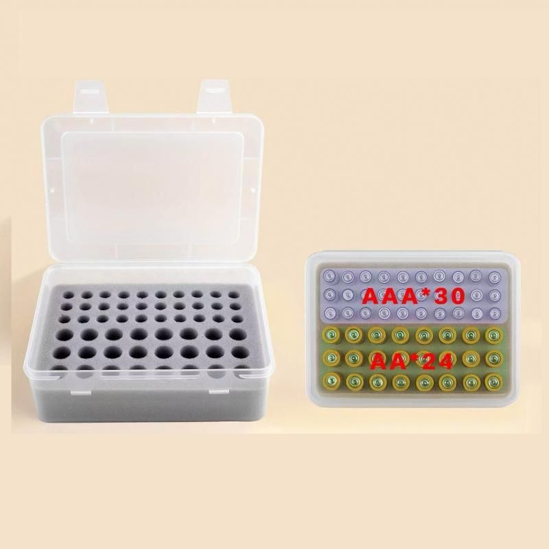 Grey AA/AAA Battery Storage Case 24 AA + 30 AAA Capacity Durable PP Organizer view 7