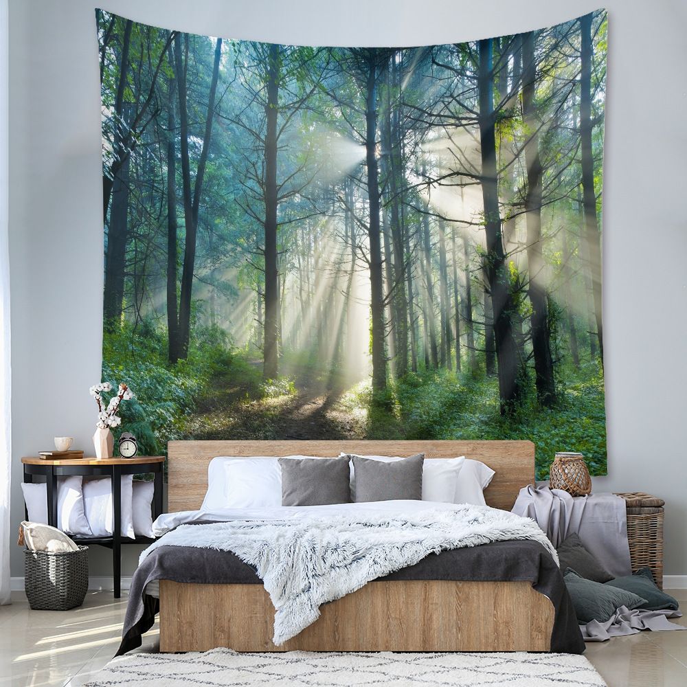 Misty Forest Tapestry Wall Hanging 150×200cm Polyester Fabric Background Cloth view 6