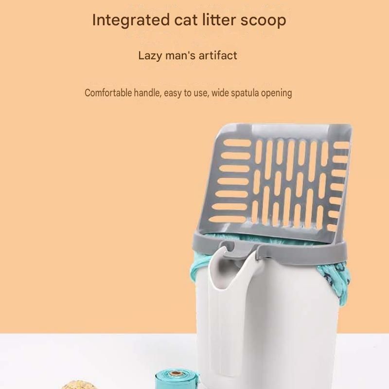 All-in-one Cat Litter Scoop Includes 4 rolls of trash bags - Detachable view 4