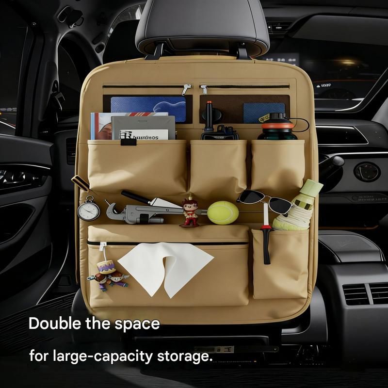 2 pcs Black Car Seat Back Organizer - 210D Oxford Cloth view 4