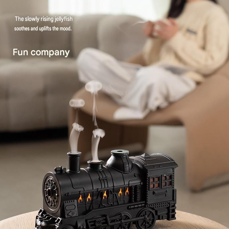 Black Retro Train Aromatherapy Humidifier - 300ml Ultrasonic Cool Mist view 5