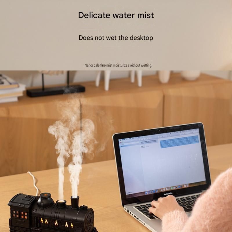 Black Retro Train Aromatherapy Humidifier - 300ml Ultrasonic Cool Mist view 8
