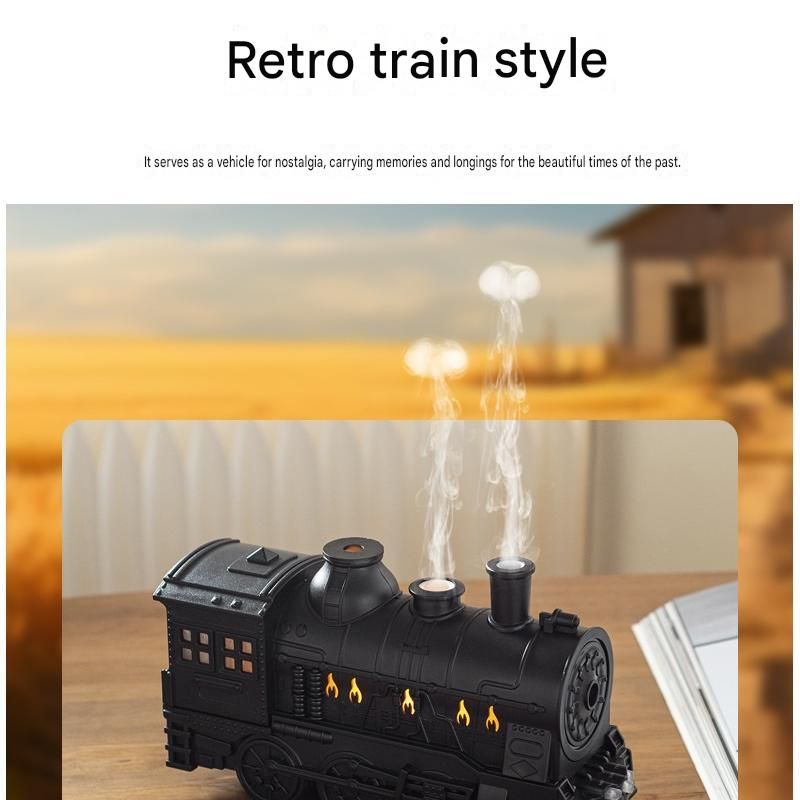 White Retro Train Aromatherapy Humidifier - 300ml Ultrasonic Cool Mist view 10