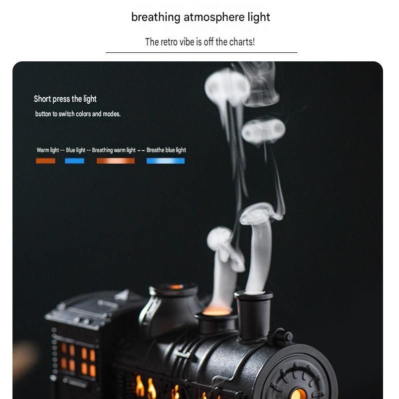 White Retro Train Aromatherapy Humidifier - 300ml Ultrasonic Cool Mist view 11