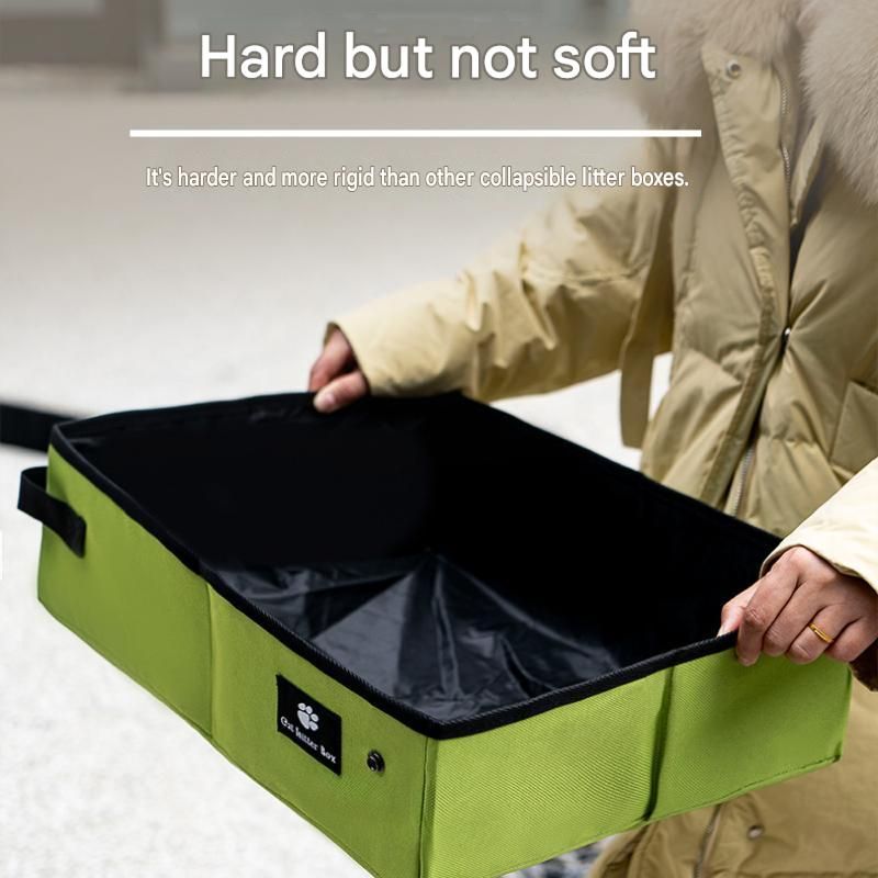 Black Small size Portable Foldable Cat Litter Box - Oxford Fabric Waterproof view 8