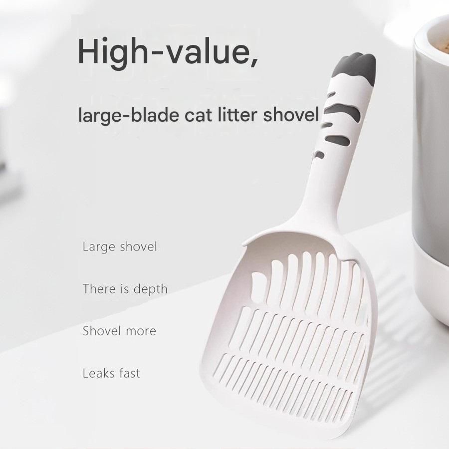 White Large-surface cat litter scoop—made of PP material view 2