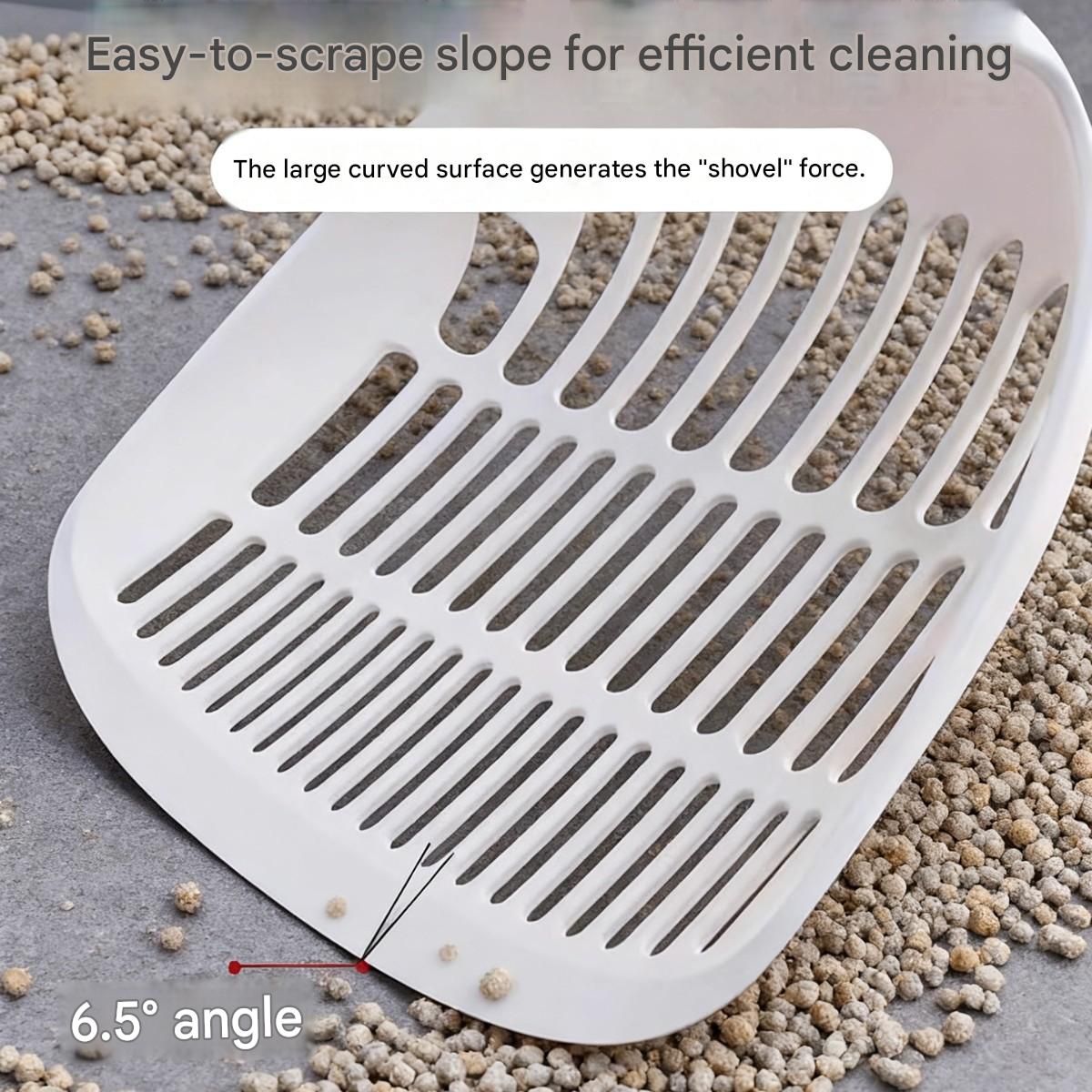White Large-surface cat litter scoop—made of PP material view 5