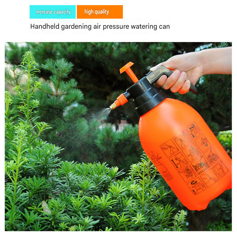 2L Orange Pressure Sprayer - PP Plastic Garden Watering Can with Adjustable view 2