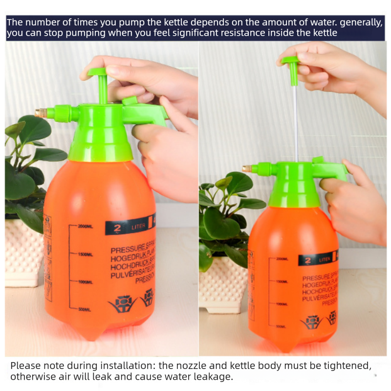 2L Orange Pressure Sprayer - PP Plastic Garden Watering Can with Adjustable view 5