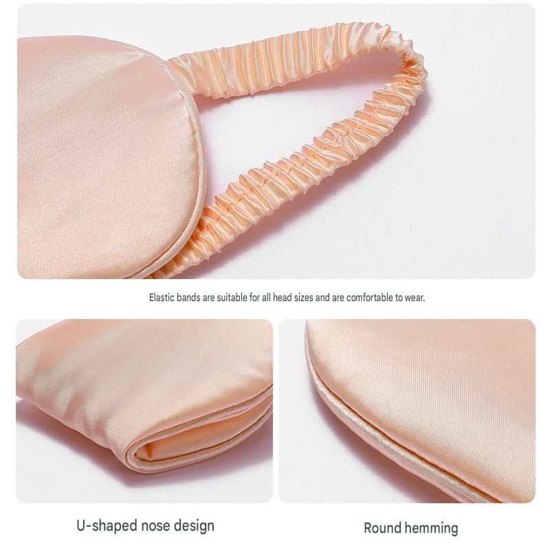 Black Imitation Silk Sleep Eye Mask - Soft Breathable Light Blocking Design view 5