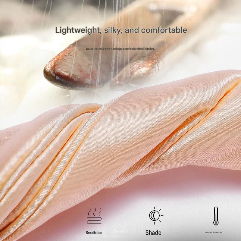 Green Imitation Silk Sleep Eye Mask - Soft Breathable Light Blocking Design view 3