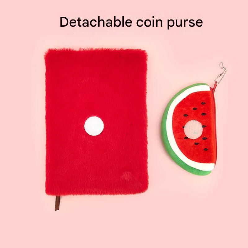 A5 Plush Fruit Notebook with detachable pineapple-shaped coin purse — features view 4