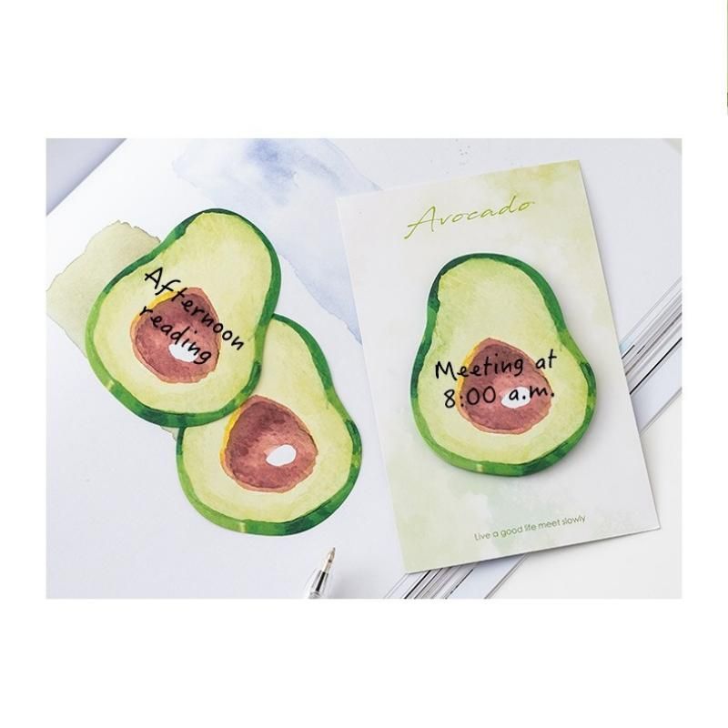 3 Packs Avocado Design Fruit Shaped Sticky Notes - Cute Memo Pads for view 7
