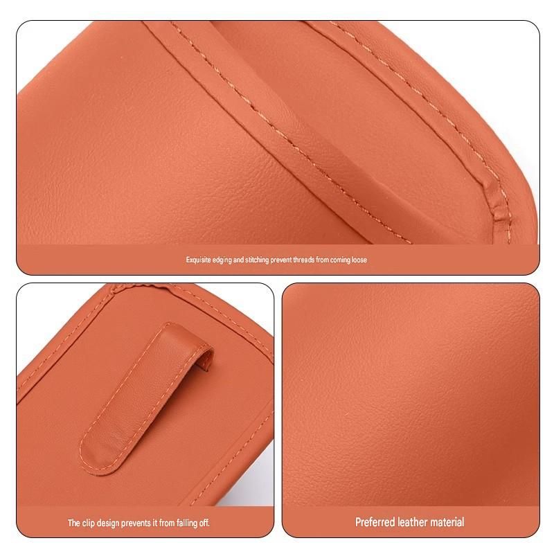 White Universal Car Door Cup Holder - PU Leather Hanging Storage Organizer for view 5