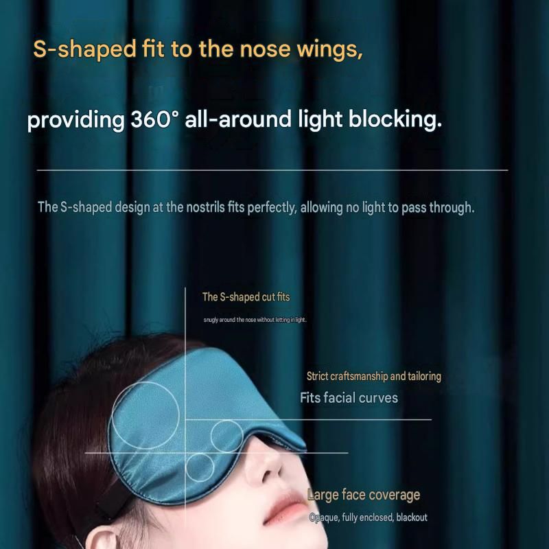 Grey Spandex Sleep Eye Mask - 360 Degree Blackout view 4