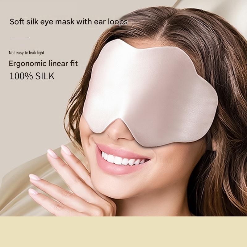 Purple Mulberry Silk Sleep Eye Mask - Cloud Shaped Blackout Blindfold with view 4