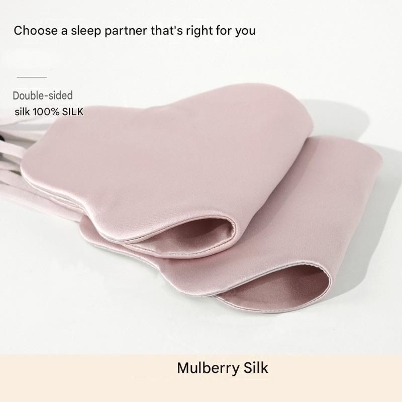 Blue Mulberry Silk Sleep Eye Mask - Cloud Shaped Blackout Blindfold with view 3