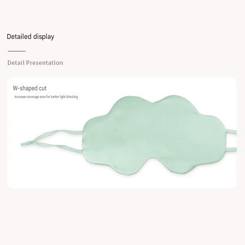 Blue Mulberry Silk Sleep Eye Mask - Cloud Shaped Blackout Blindfold with view 5