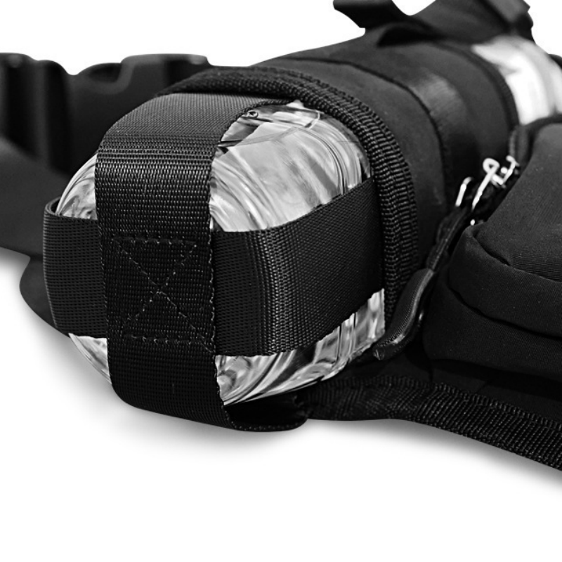 Black Waterproof Sports Waist Bag with Water Bottle Holder - Lightweight view 10