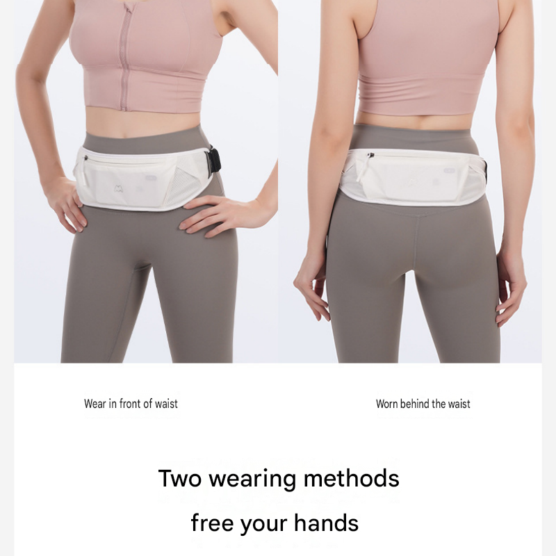 Grey Running Waist Pack—Made of waterproof nylon with an adjustable strap view 10