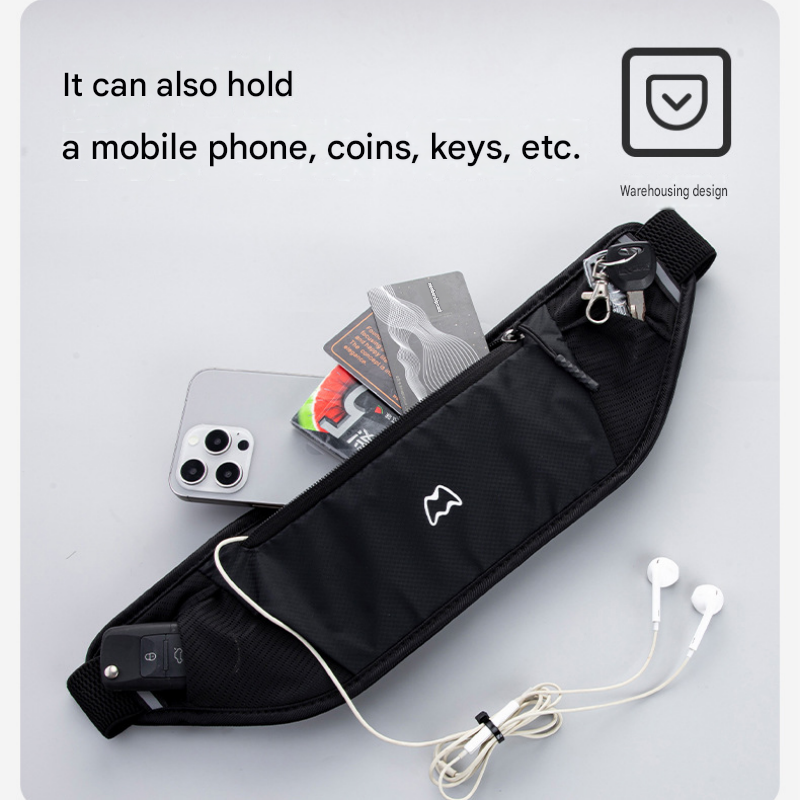 White Running Waist Pack—Made of waterproof nylon with an adjustable strap view 8