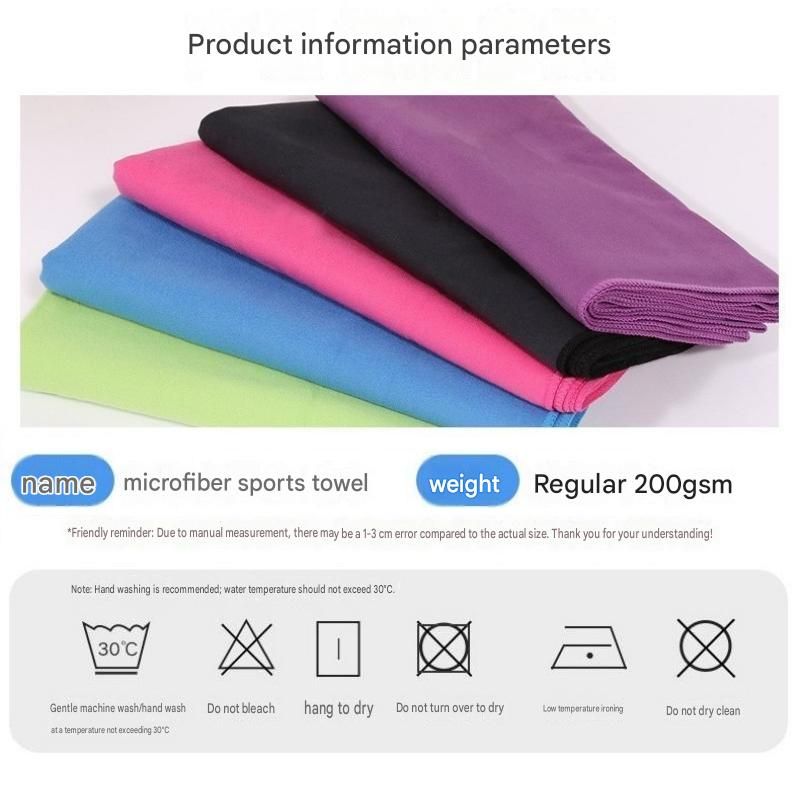 2 Piece Light Blue Microfiber Sports Towel Set - 152*76cm and 80*40cm Quick view 8
