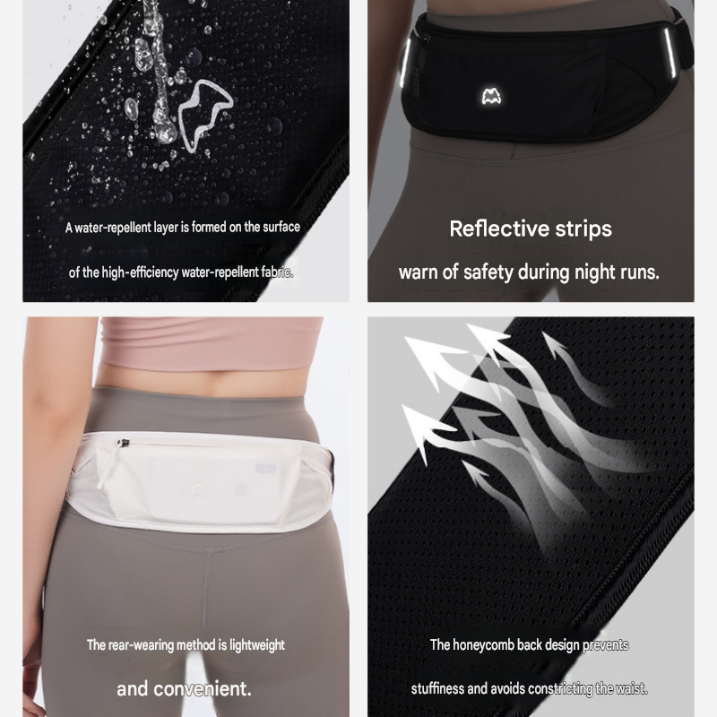 Dry and Breathable Sports combination-Grey Running Waist Belt and Grey view 6