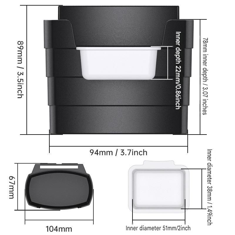 Black Car Air Vent French Fries Holder - Plastic Multi-Function Cup Organizer view 4