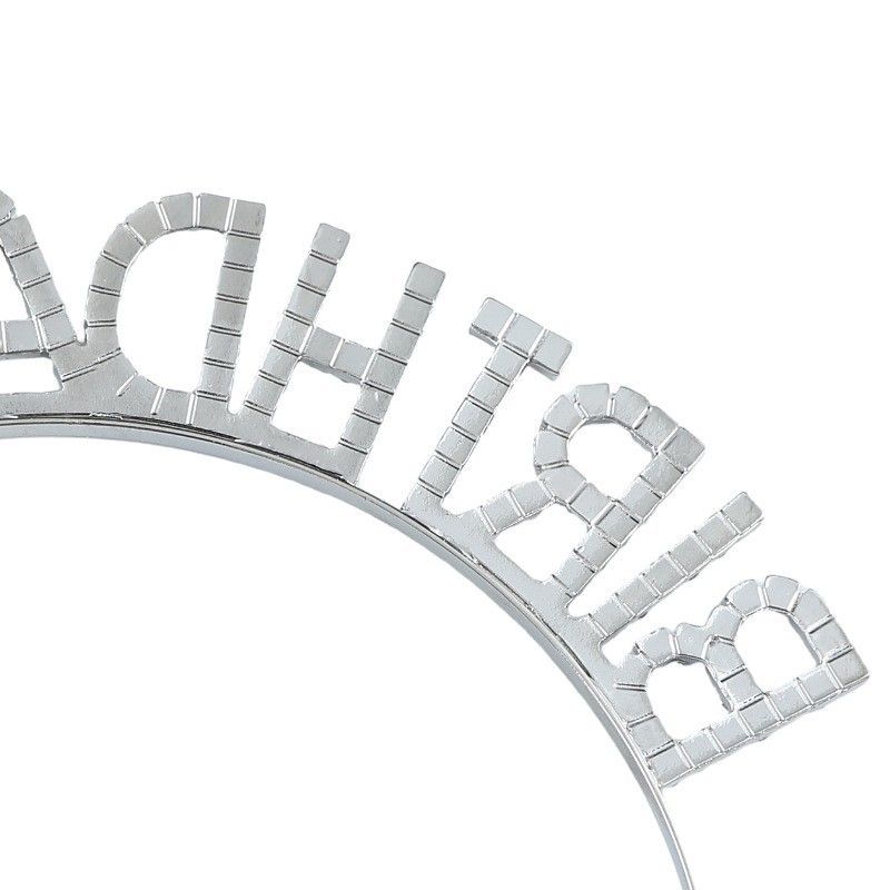 Silvery Birthday Girl Rhinestone decorative headband - Alloy Letter Hair view 6
