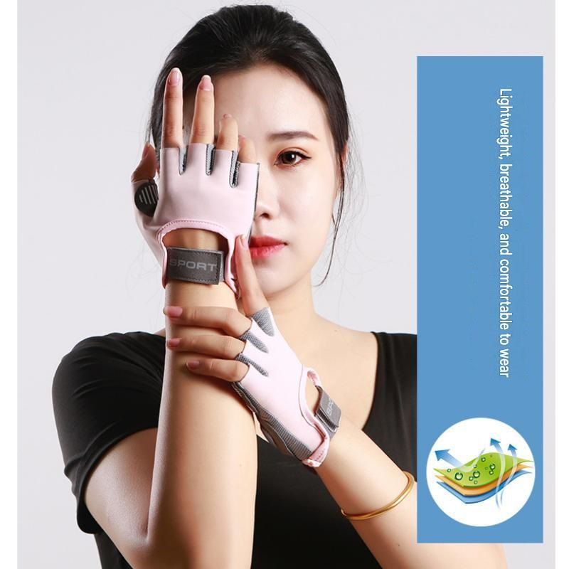 Black S size Women's Half-Finger Fitness Gloves - Liquid Silicone Shock Absorption view 10