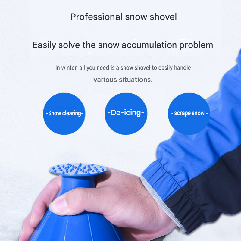 Red Multi-Function Car Windshield Ice Scraper - 4-in-1 Plastic Snow Removal view 5