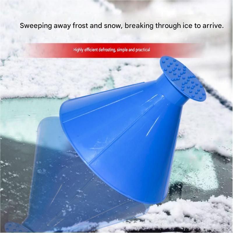 Green Multi-Function Car Windshield Ice Scraper - 4-in-1 Plastic Snow Removal view 7