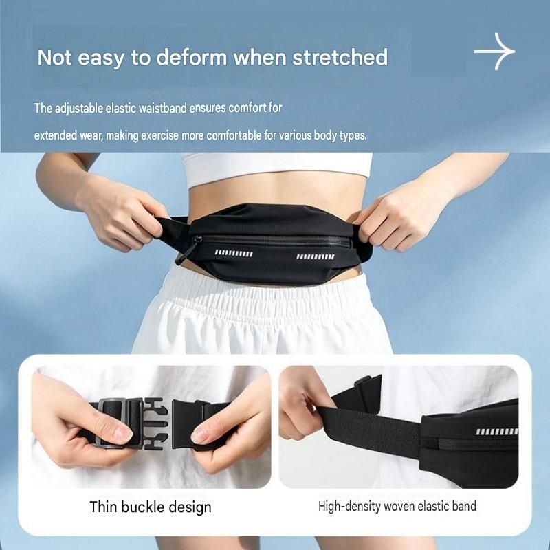 Orange Running Waist Belt - High Stretch Nylon Sports Fanny Pack with view 9