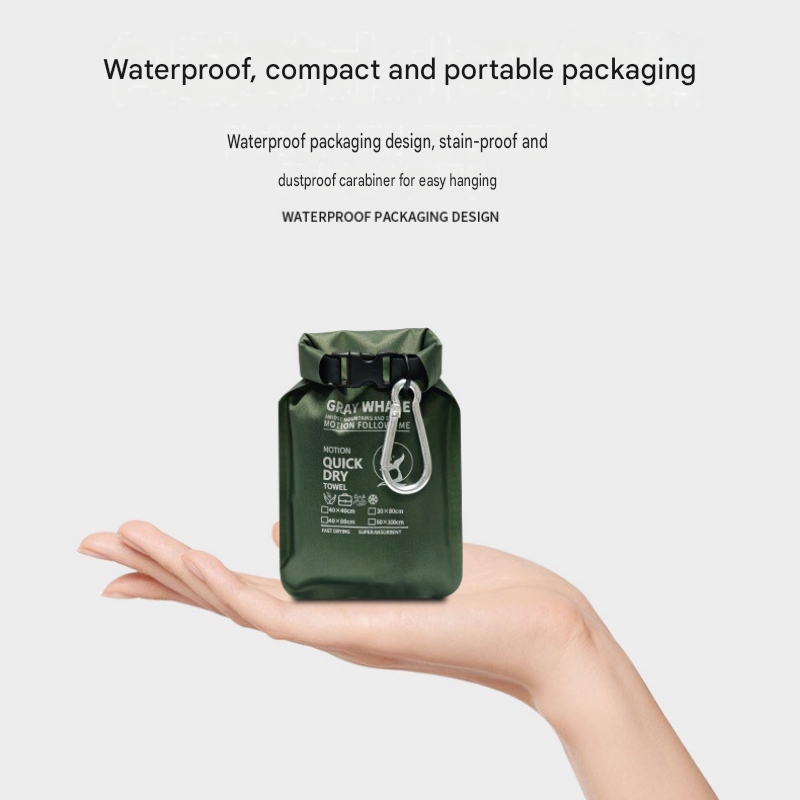 Outdoor Sports Combo Set - Green Microfiber Quick Dry Cooling Towel and Black view 8