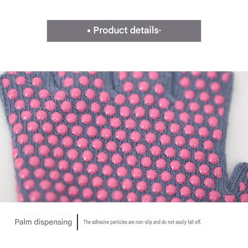 Purple Yoga Gloves and Five Toe Socks Set - Acrylic Knit Half Finger Gloves view 5