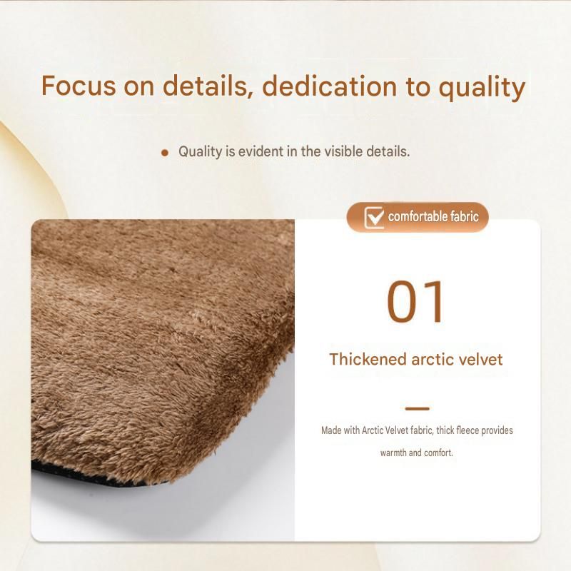Grey M Size 45x70cm Self Heating Pet Mat - Soft Plush Non-Slip Thermal Bed for view 7