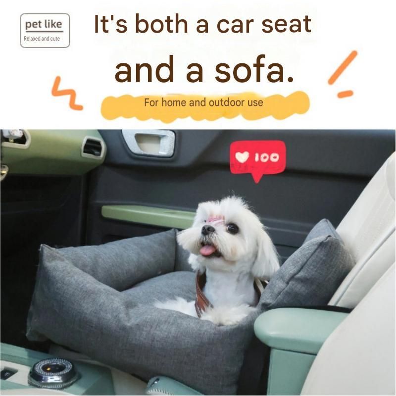 Grey Paw print pattern M Size 55x40cm Car pet bed -Oxford Linen Removable view 5