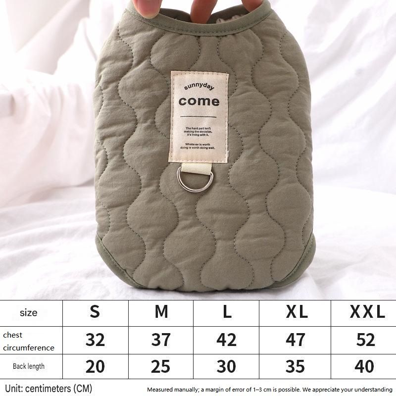 Green XL Size 47x35cm Fleece-lined thickened dog vest - Cotton Fleece Lined view 6