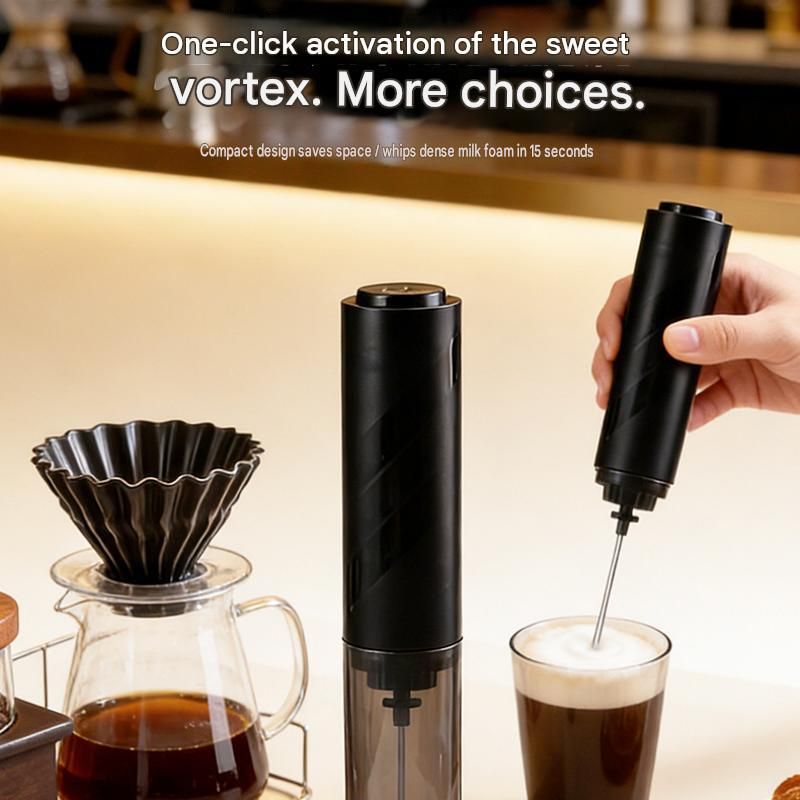 White Electric Milk Frother Handheld - 304 Stainless Steel and ABS view 4