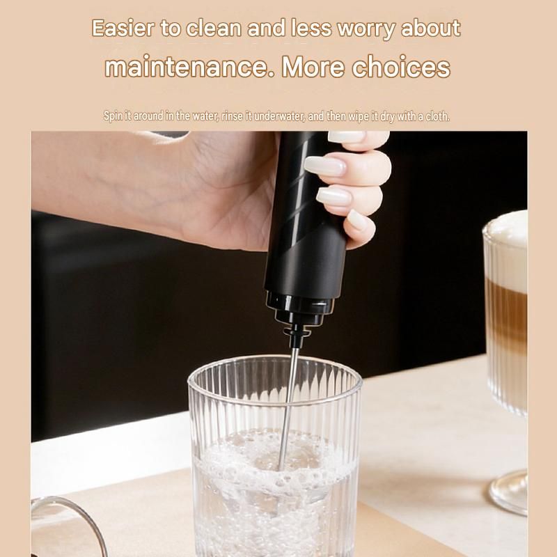 White Electric Milk Frother Handheld - 304 Stainless Steel and ABS view 8