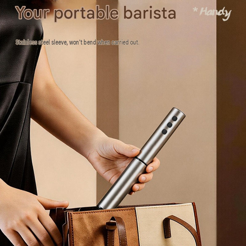 Stainless Steel Electric Milk Frother Set - 3-Speed USB Rechargeable Handheld view 11