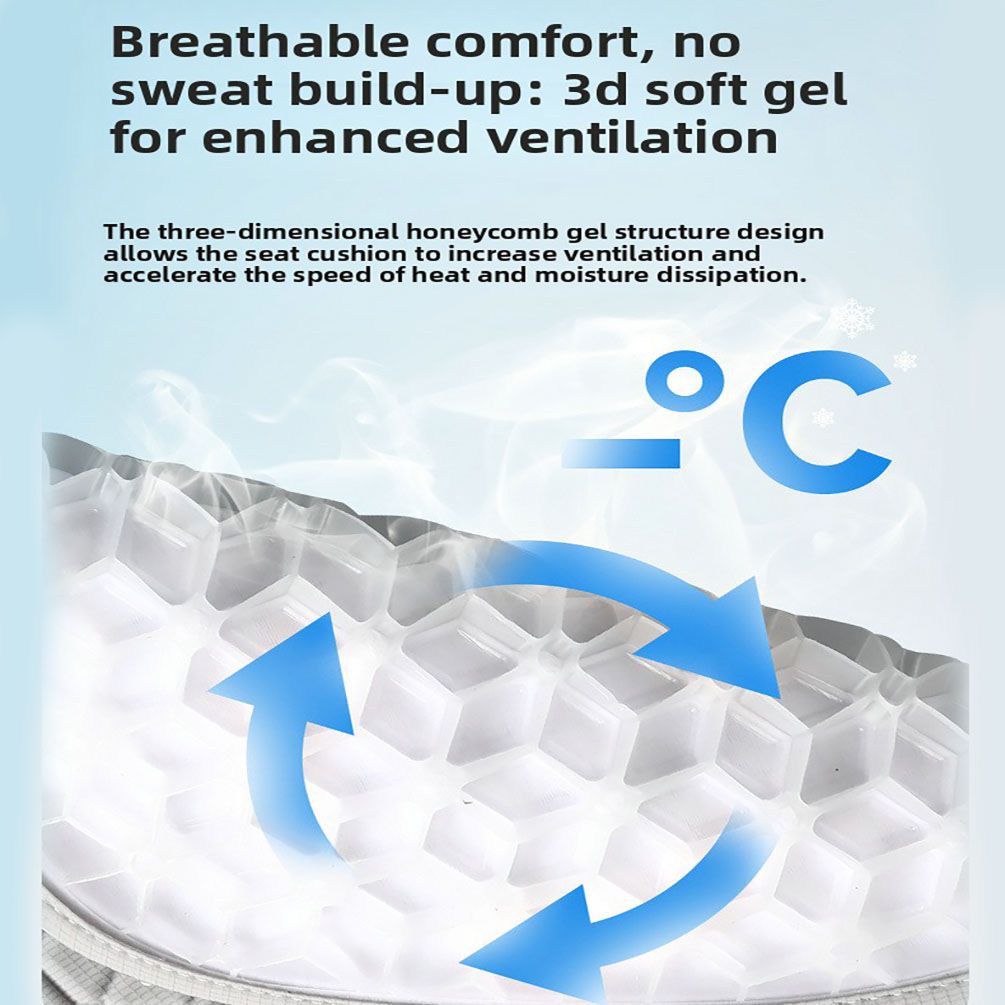 Green Universal Cooling Gel Seat Cushion - TPR Breathable Honeycomb Pad for view 3