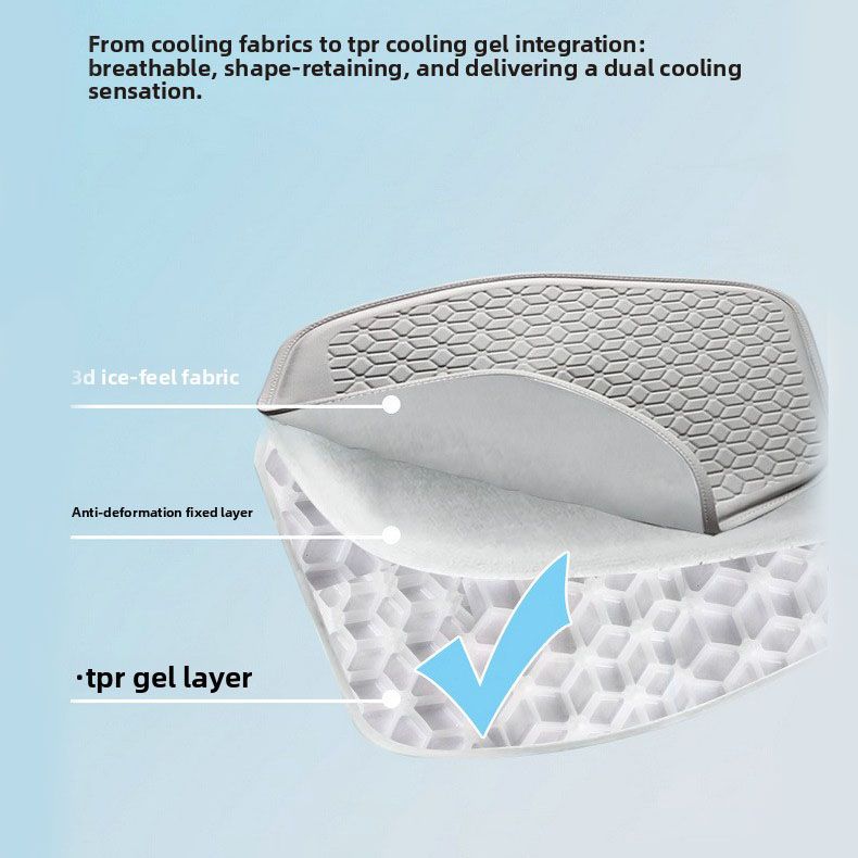 Green Universal Cooling Gel Seat Cushion - TPR Breathable Honeycomb Pad for view 4