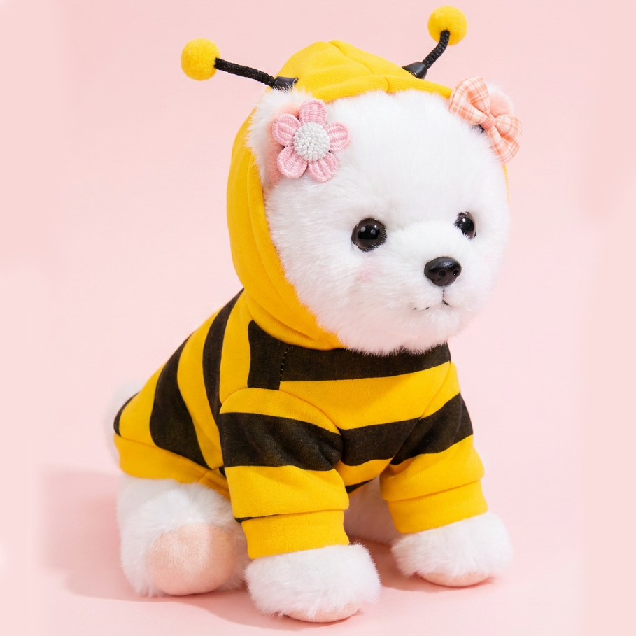 Size XL Bee Fleece Hoodie Jumper for Small Dogs & Cats with 5 Hair Clips view 2