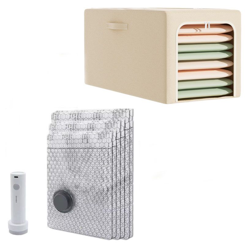 56L Large-Capacity Fabric Storage Bin & 6-Piece Vacuum Compression Bag Set — view 2