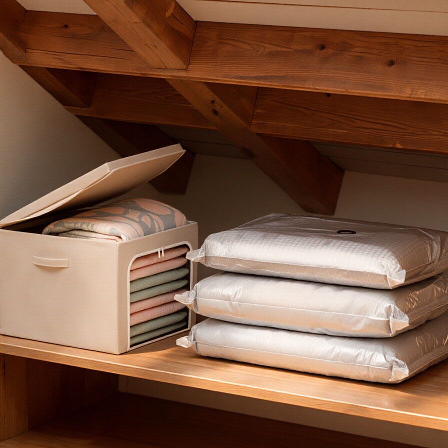 56L Large-Capacity Fabric Storage Bin & 6-Piece Vacuum Compression Bag Set — view 5