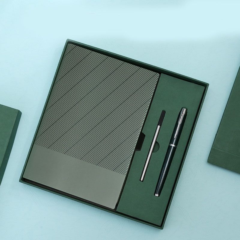 Green Luxury A5 Notebook and Pen Gift Set Business Journal Office Writing