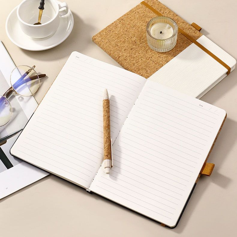 White Eco-Friendly Cork A5 Notebook Gift Set with Matching Pen Business view 6