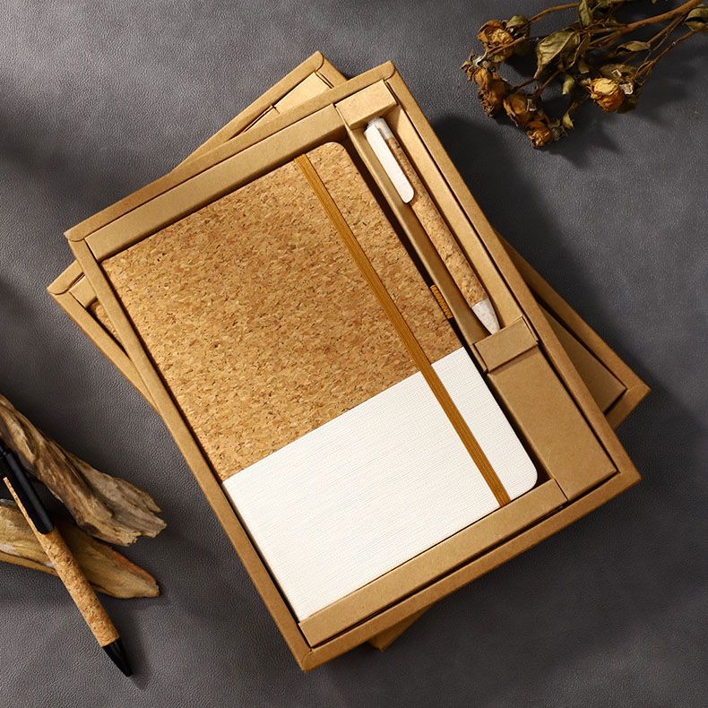 White Eco-Friendly Cork A5 Notebook Gift Set with Matching Pen Business view 8
